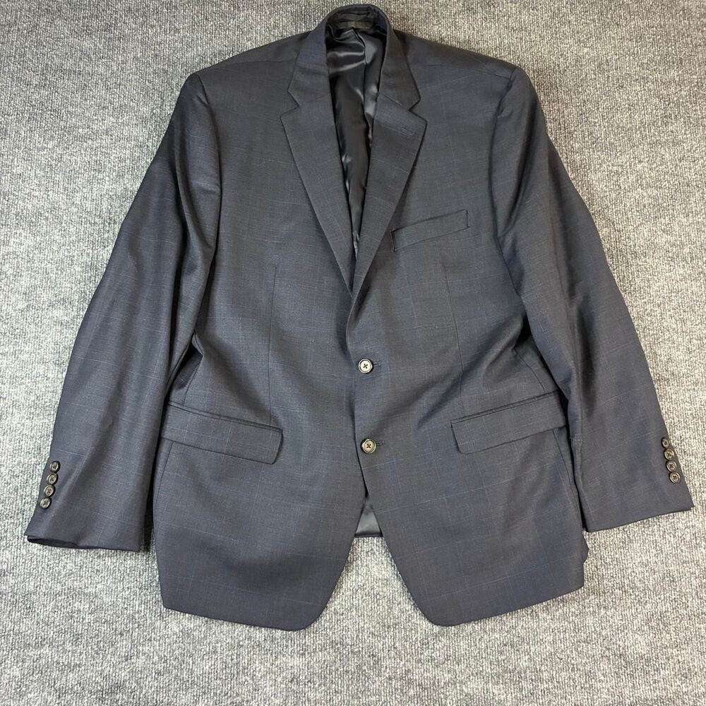Lauren Ralph Lauren Blazer Mens 46R 100% Wool Navy Blue Windowpane Canada